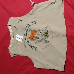 Recycled thread tan color cropped top brand new